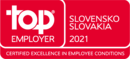Top Employer Slovensko 2021 - už piate ocenenie od nezávislého inštitútu CRF.